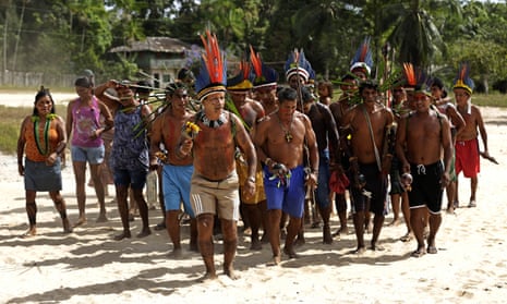 The Tenetehara Indigenous community holds a festival in the Alto Rio Guama Indigenous Reserve, where they have enforced six months of isolation during the new coronavirus pandemic, near the city of Paragominas, Brazil.