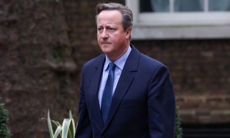 David Cameron arrives at Downing Street on Monday morning. The former prime minister has been made a lord.