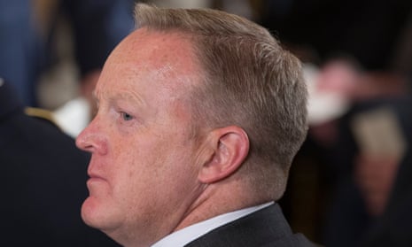 Sean Spicer at the White House in Washington DC on Monday.