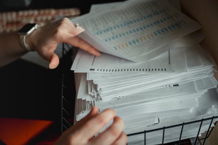 Cook flips through ballot-proofing papers in Wilkes-Barre, Pennsylvania, in March.