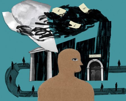 A factory production line, where students were the product