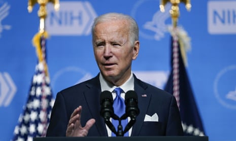 Joe Biden speaks at the National Institutes of Health in Bethesda, Maryland.