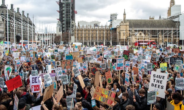 Student climate strike protesters in London