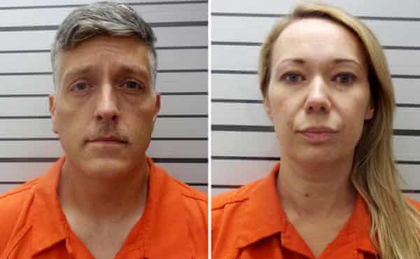 composite photo of man and woman wearing orange