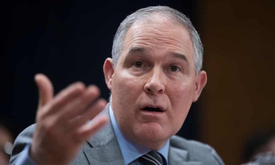 Scott Pruitt, the EPA administrator, encourages an ‘open, transparent debate on climate science’, according to a top aide but has erroneously denied that carbon dioxide is a ‘primary contributor’ to global warming.