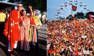 Arsenal fans at the Heysel Stadium in Brussels.