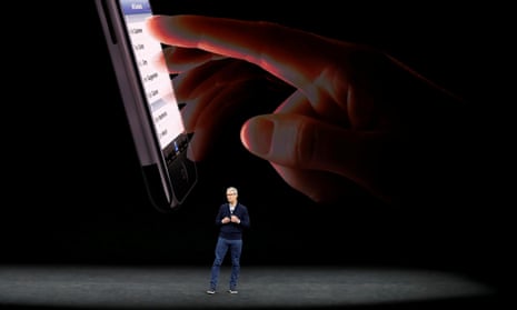 tim cook talks about iphone 8 on stage in cupertino california september 2017