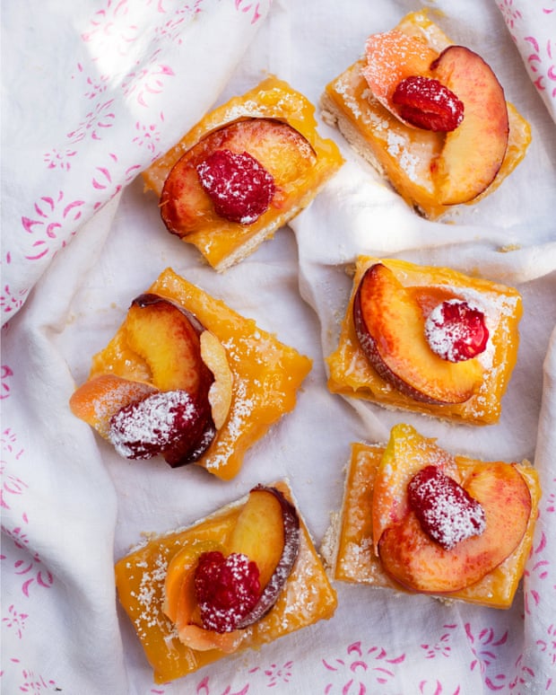 Fruity treat: lemon and raspberry squares.