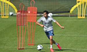 Sarpreet Singh, pictured here during a Bayern Munich training session in April, was part of the New Zealand side at the Under-20 World Cup.