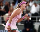 Andreeva powers past Kostyuk, Shnaider v Chwalinska: French Open semi-finals – live
