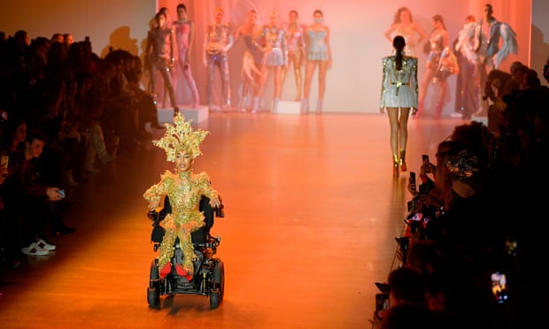 Model Jillian Mercado appears on the catwalk for The Blonds during New York fashion week, February 2020