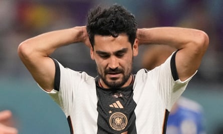 Germany's Ilkay Gündogan shows disappointment after loss to Japan