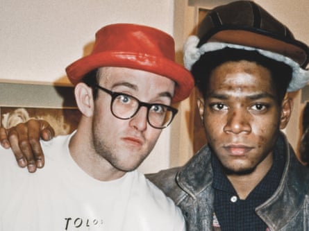 Keith Haring and Jean-Michel Basquiat in December 1987.