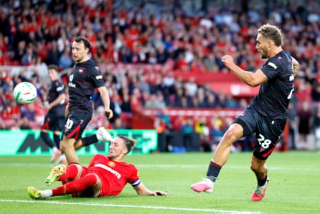 Wrexham's Sam Smith fires a shot at goal.
