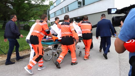 Slovakian PM wheeled into hospital in Banská Bystrica after helicopter transfer – video