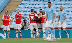 Aubameyang Doubles Up To Send Arsenal Past City And Into Fa Cup Final Football The Guardian