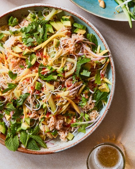 Crab and mango rice noodle salad.