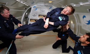 ‘Cosmic horizons’: Stephen Hawking experiences zero gravity during a 2007 flight over the Atlantic. 