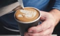 Barista creating latte art