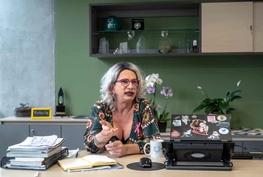 Brigitte Baptiste at work in her office.