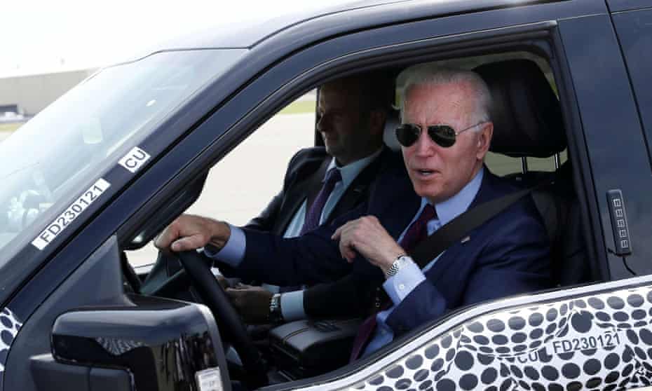 Joe Biden at the Ford Rouge Electric Vehicle Center in Dearborn in May.