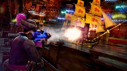 They didn’t have these in the golden age of piracy … take aim at enemies with an RPG.