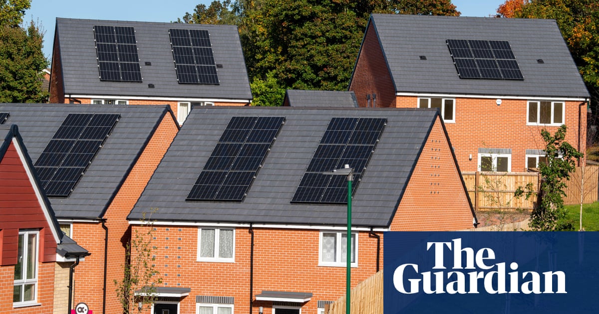 Solar panels to be fitted on all new-build homes in England by 2027