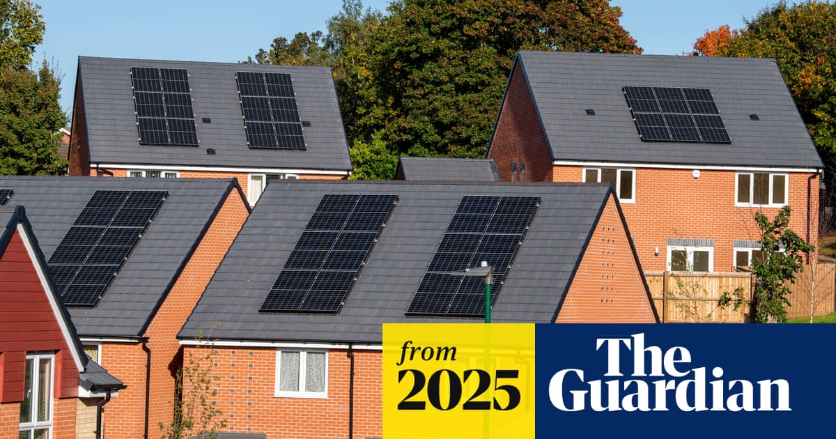 Solar panels to be fitted on all new-build homes in England by 2027