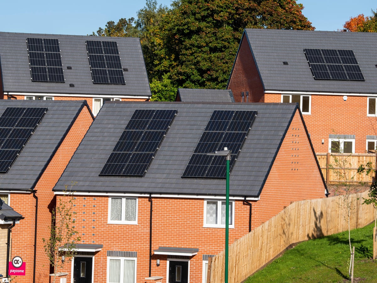 Solar panels on residential roof