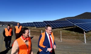 Bill Shorten on a visit the Royalla Solar Farm near Canberra in August. The opposition leader says he welcomes the shift in rhetoric on renewable energy from the Coalition under Malcolm Turnbull.