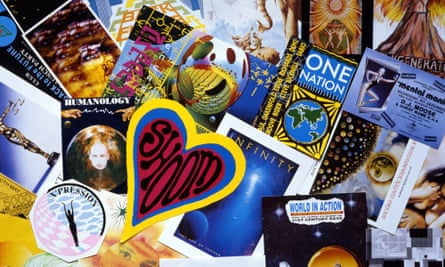 A montage of 1989 rave flyers.