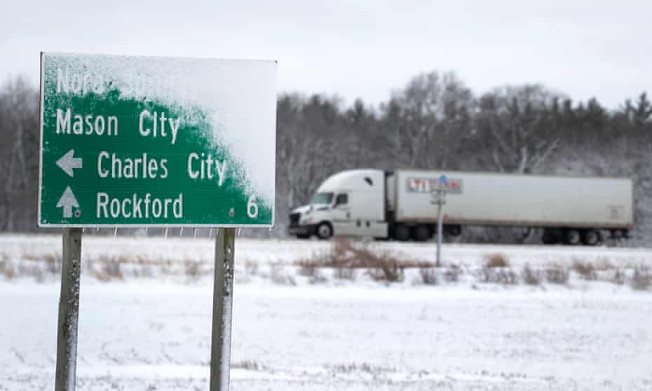 A truck travels along Highway 18 near Rudd, Iowa. Some experts are concerned trucking companies are underestimating the time and costs to make this technology transition.