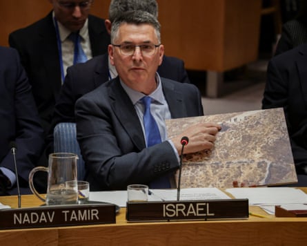 Israeli foreign minister Gideon Saar addresses the UN Security Council on 18 February 2026.