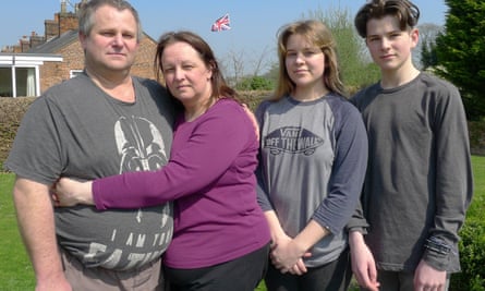 Troy Gent, 45, with wife Louise, 43, and daughter Chelsy, 18 and son Cadin, 13.