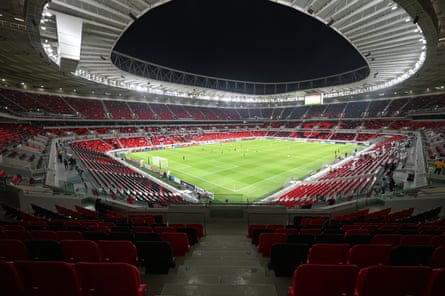 A sparse attendance at the Ahmad bin Ali Stadium during the QNB Stars League match between Al Sadd and Al Ahli.