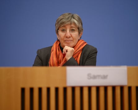 Sima Samar speaks at a conference in Berlin in 2012