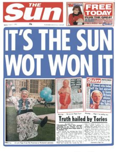 Rupert Murdoch told the Leveson inquiry that this Sun front page was ‘tasteless and wrong’.