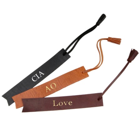 Personalised Antiqued Leather Bookmark.