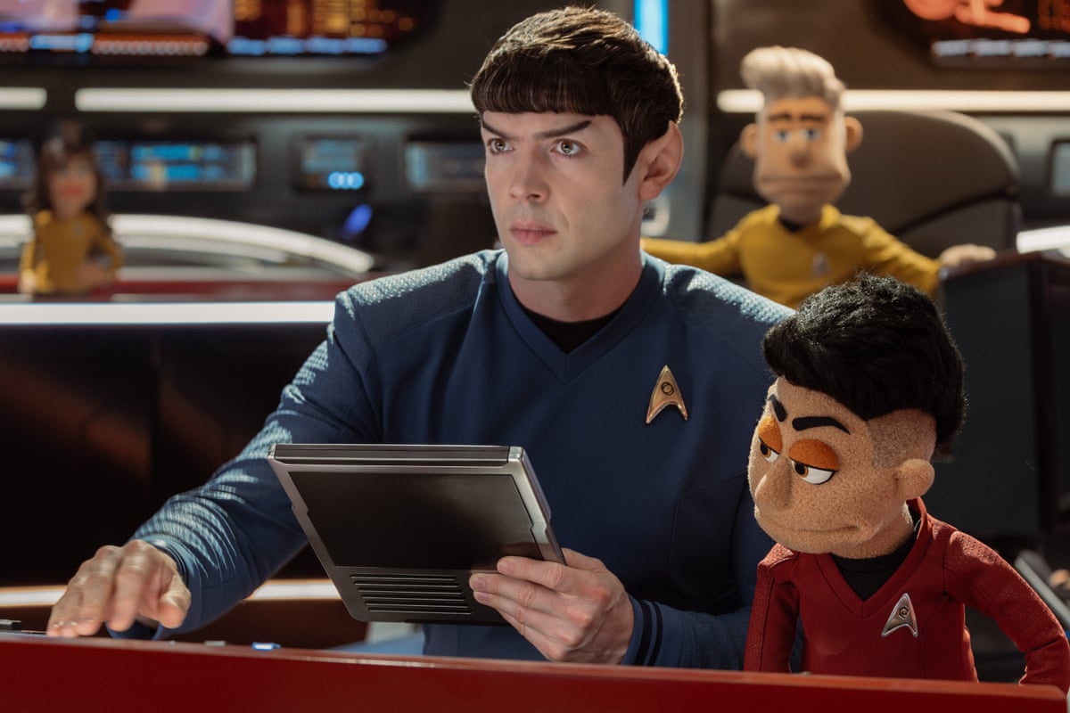 Ethan Peck as Spock and Melissa Navia as Erica Ortegas in Star Trek: Strange New Worlds.