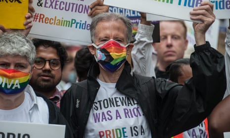 Peter Tatchell on a Reclaim Pride march last year in London. 