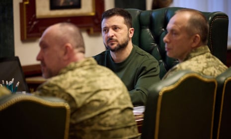 Volodymyr Zelenskiy attends a meeting with newly appointed top military commanders.
