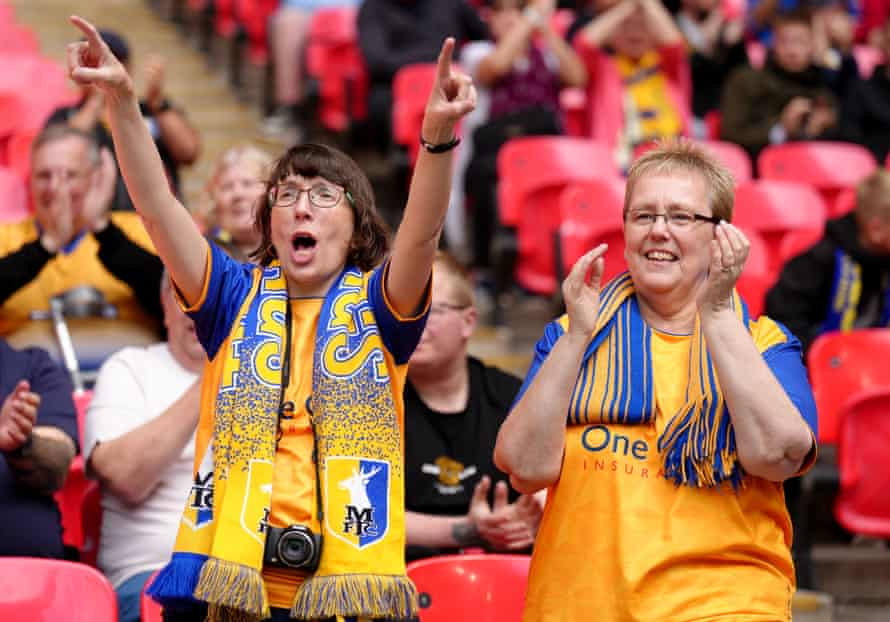 Mansfield Town fans in the stands.