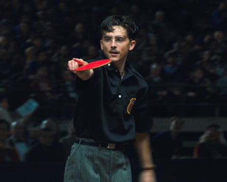 Awards SeasonThis image released by A24 shows Timothée Chalamet in a scene from “Marty Supreme.” (A24 via AP)