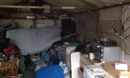 The type of accommodation known as ‘beds in sheds’, in Brent, north-west London.