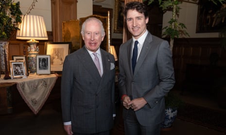 King Charles III meets Canadian prime minister Justin Trudeau at the Sandringham Estate in Norfolk.