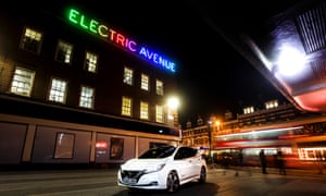 Nissan Leaf on Electric Avenue in Brixton.