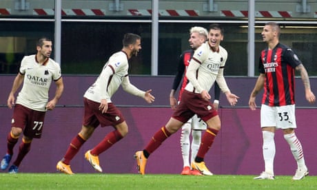 Leaders Milan drop first points after being pegged back by Roma in thriller