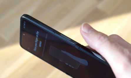 The fingerprint scanner on the Oppo Find N2 Flip.