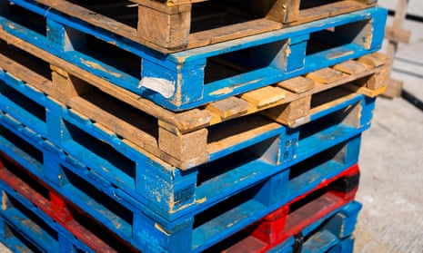 Wooden pallets for shipping