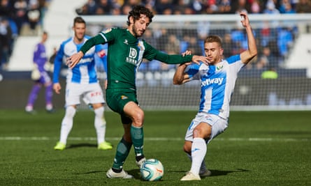 Esteban Granero in action for Espanyol against Leganes in December, before his move to Marbella.
